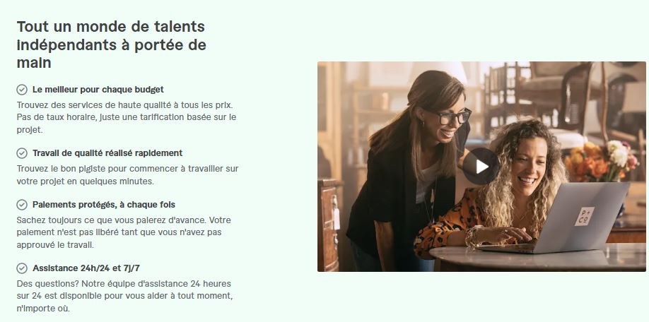 Avantages de la plateforme Fiverr