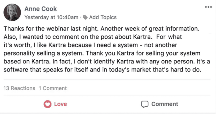 Kartra Avis client 2
 