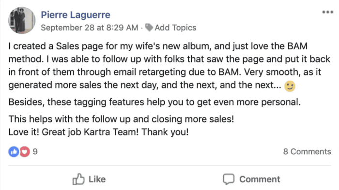 Kartra - Avis client 3